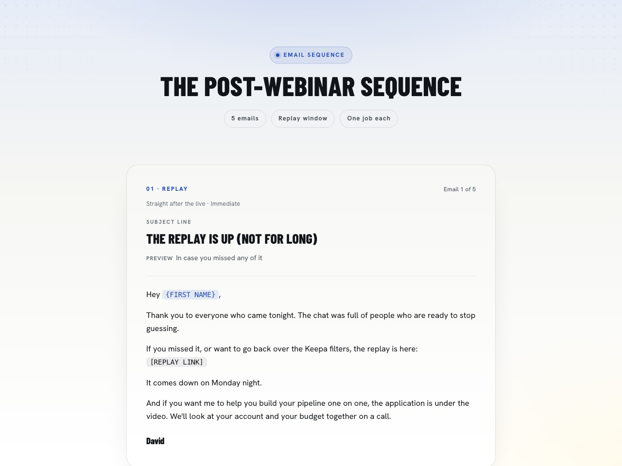 Post-webinar preview
